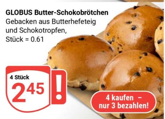 GLOBUS Butter-Schokobrötchen