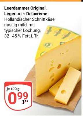 Leerdammer Original, Léger oder Delacrème