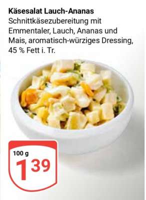 Käsesalat Lauch-Ananas