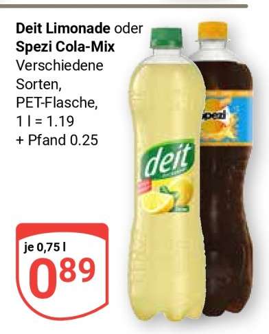 Deit Limonade oder Spezi Cola-Mix