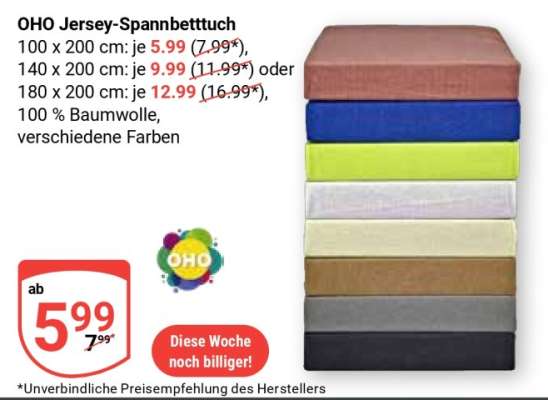 OHO Jersey-Spannbetttuch