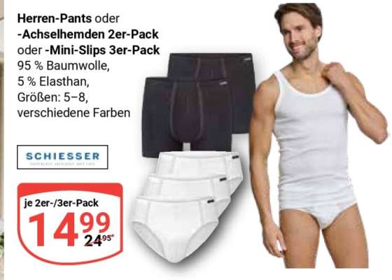Herren-Pants oder -Achselhemden 2er-Pack oder -Mini-Slips 3er-Pack